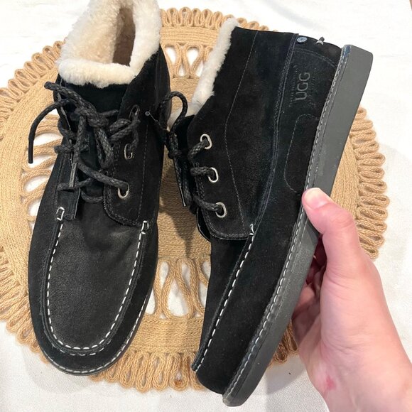 UGG Black Suede Chukka Boot Size EU 45 Leather